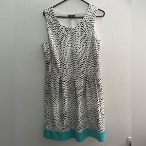 R&K Black and White Sleeveless Scoop Neck Midi Sundress